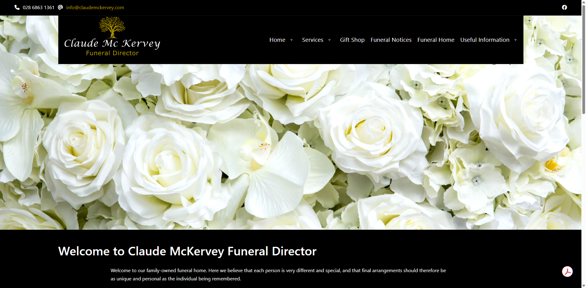 An image of Claude McKervey Funeral Directors Website